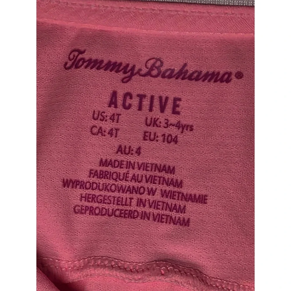 Tommy Bahama Active Girls 4T Pink Sleeveless Polo and White Pleated Skort Set